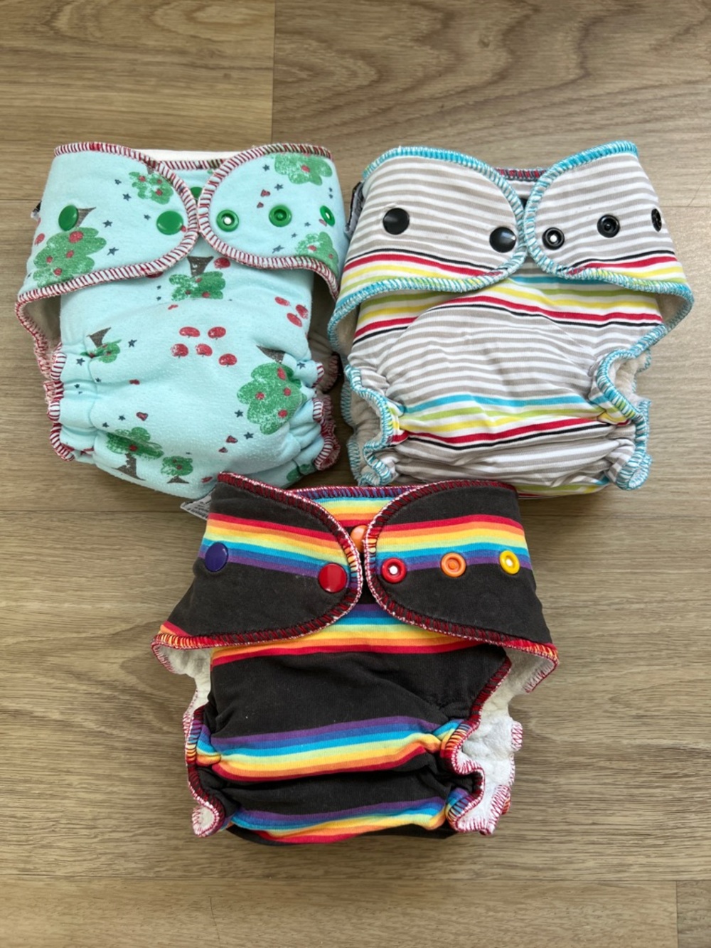 Primm n Proper Baby Fitted Cloth Diapers Set of 3 Handmade in USA